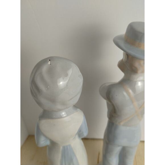 Amish Couple Ceramic Figurines Man & Woman 1970s Hand Painted - Picture 6 of 8